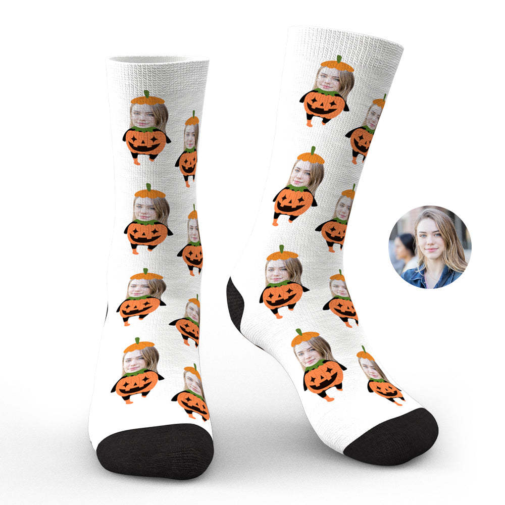 Custom Photo Face Socks Funny Halloween Gifts - soufeelus