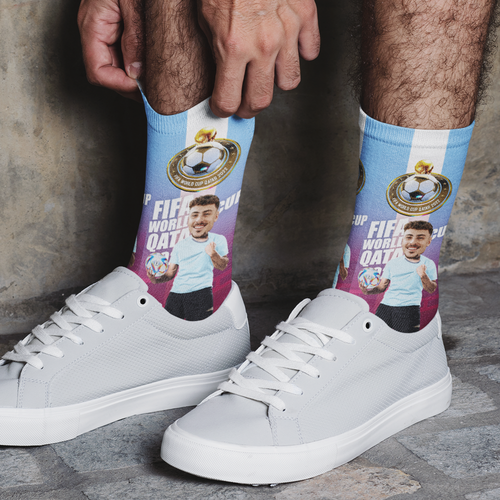 Custom Face World Cup 2022 Socks Add Photo and Text Socks - Argentina - soufeelus
