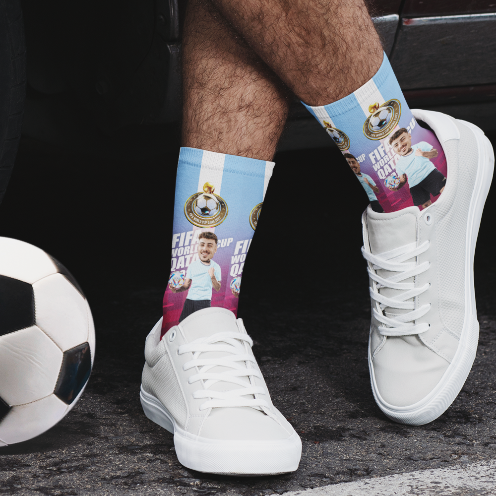 Custom Face World Cup 2022 Socks Add Photo and Text Socks - Argentina - soufeelus