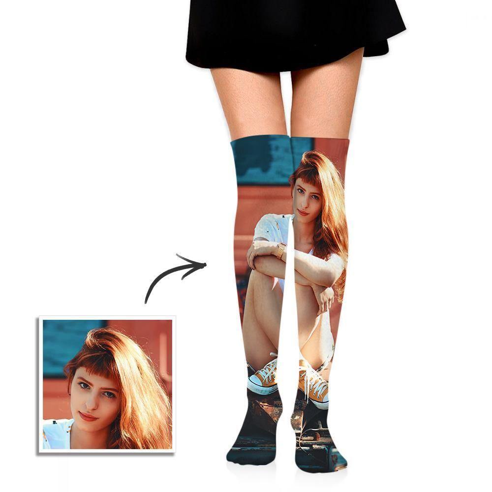 Personalized Socks Knee High Printed Picture - soufeelus