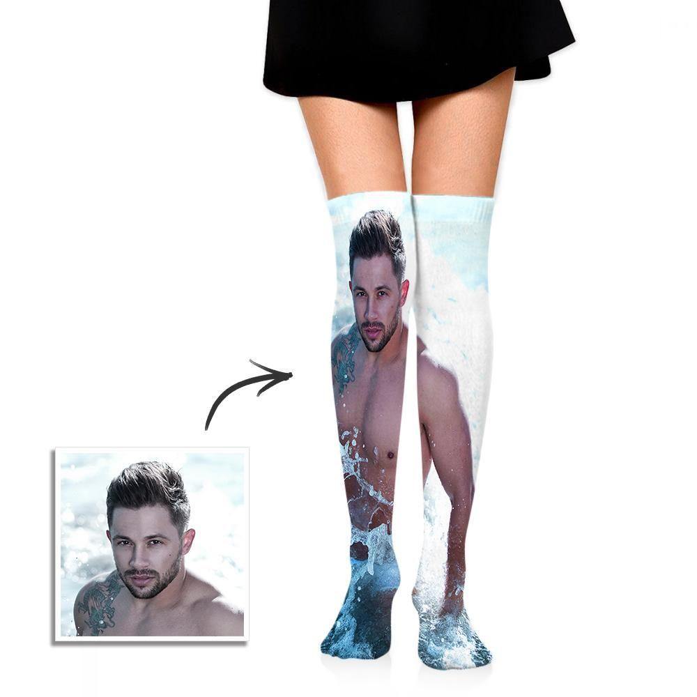 Personalized Socks Knee High Printed Picture Adult Tube Socks - soufeelus