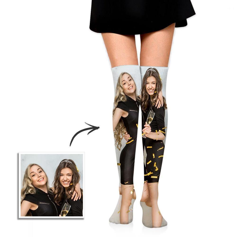 Personalized Socks Knee High Printed Picture Adult Tube Socks for Friends - soufeelus