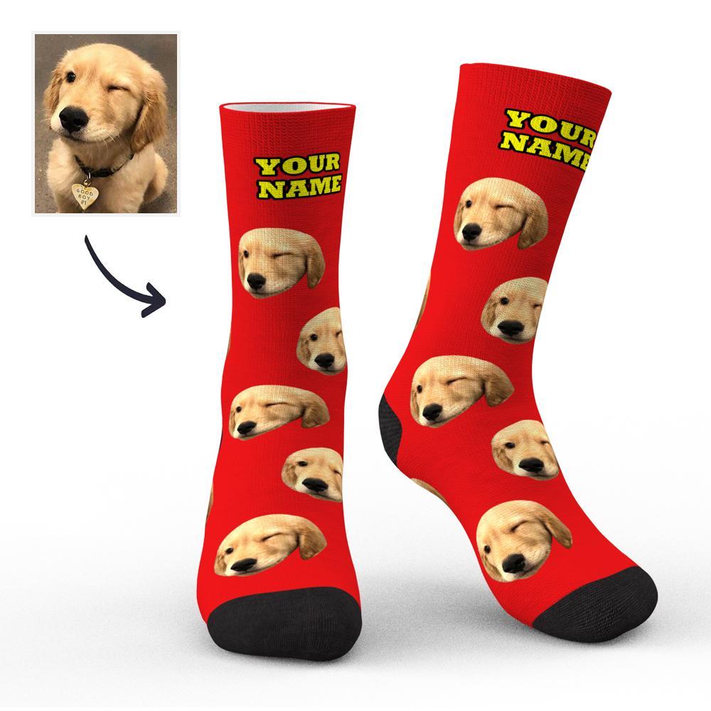 Custom Socks Face Socks Photo Socks with Your Text 3D Preview Colorful Socks for Pet