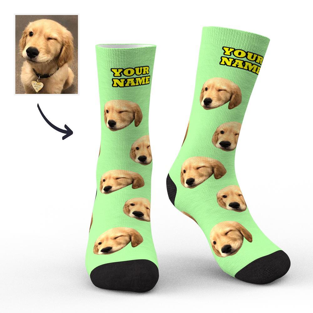 Custom Socks Face Socks Photo Socks with Your Text 3D Preview Colorful Socks for Pet