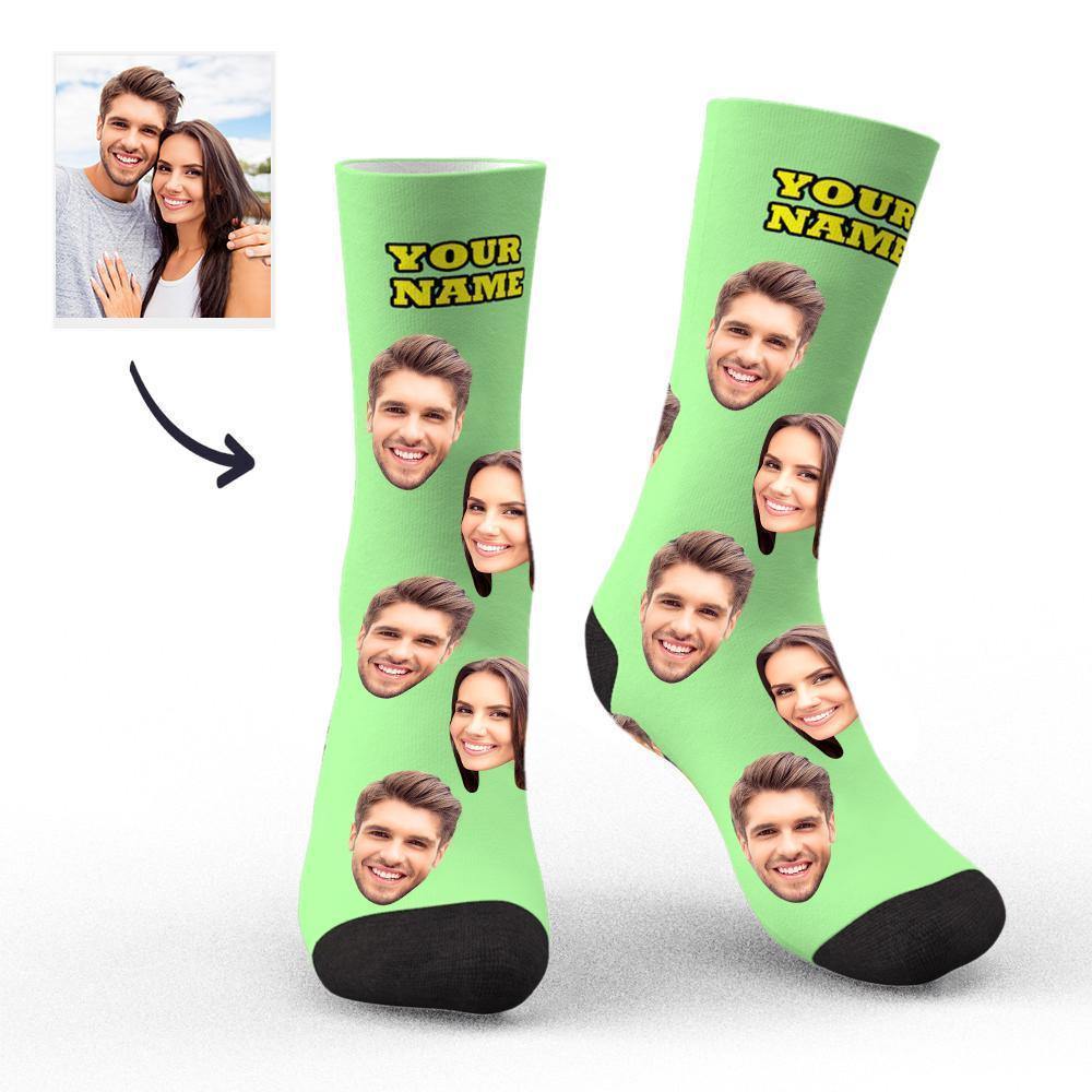 Custom Socks Face Socks Photo Socks with Your Text 3D Preview Colorful Socks - soufeelus