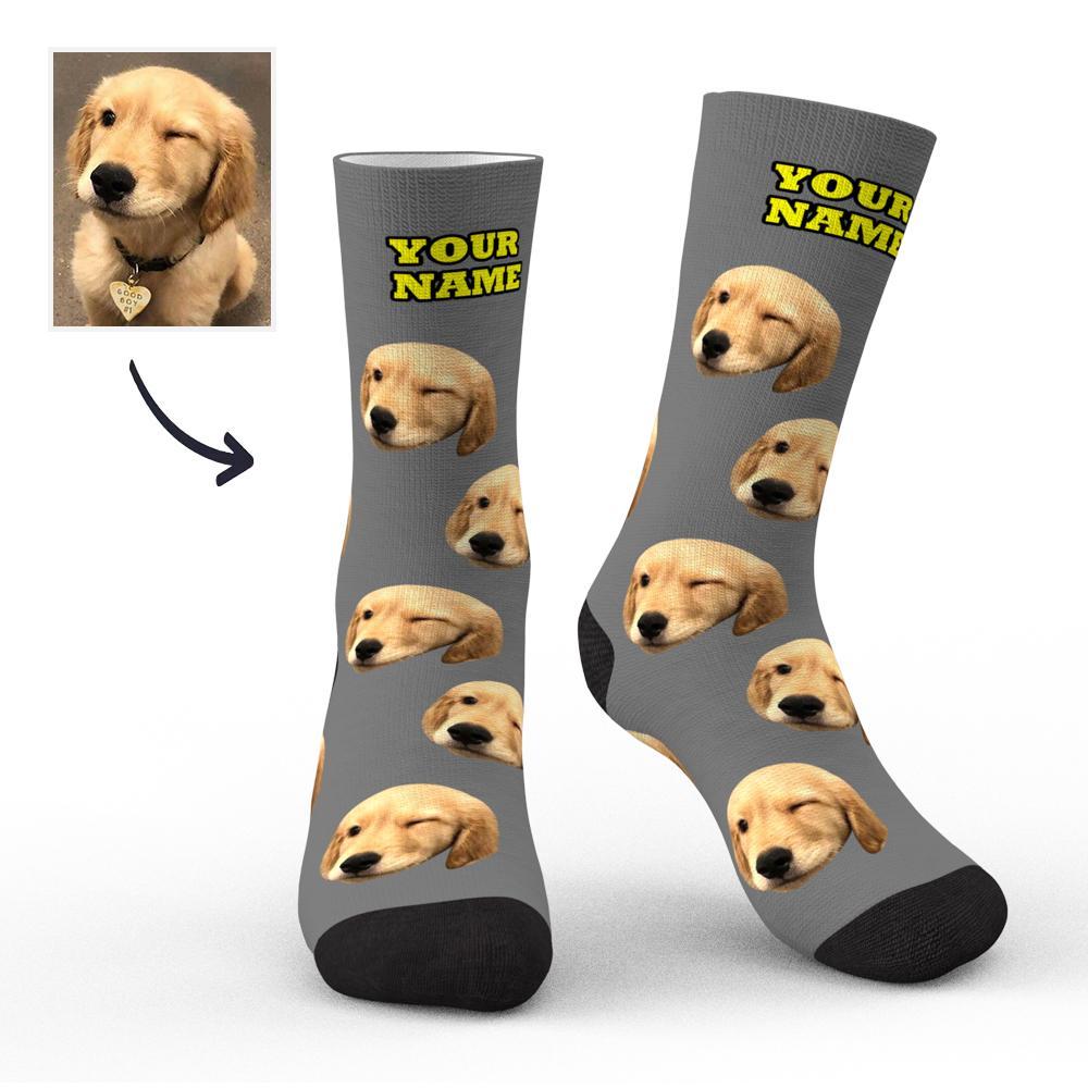 Custom Socks Face Socks Photo Socks with Your Text 3D Preview Colorful Socks for Pet