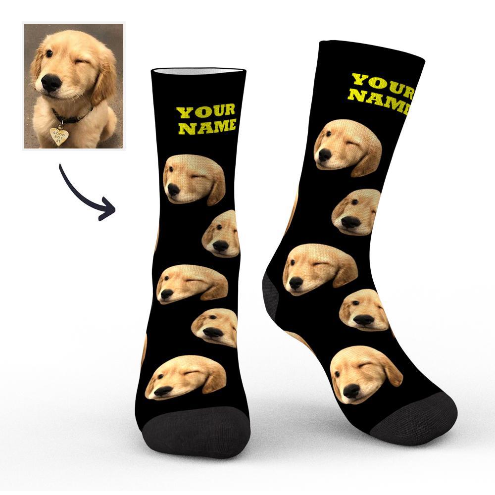 Custom Socks Face Socks Photo Socks with Your Text 3D Preview Colorful Socks for Pet