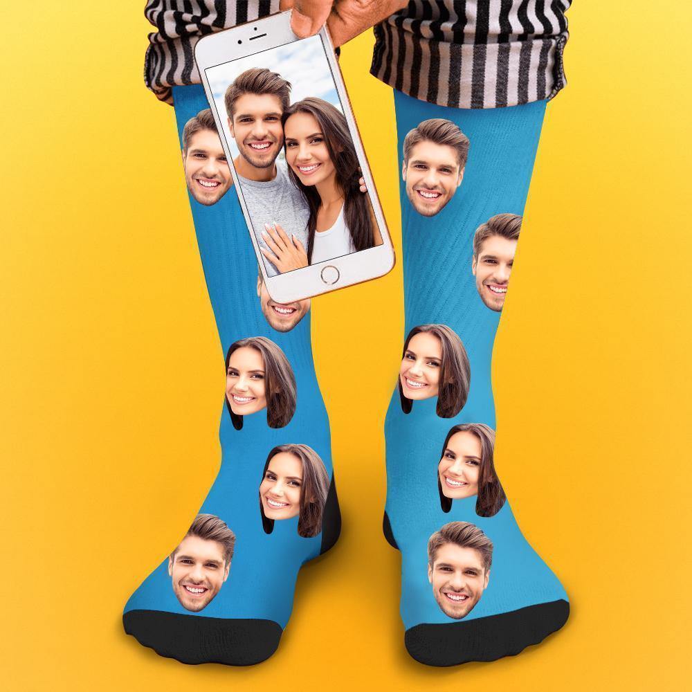 Custom Socks Face Socks Photo Socks with Your Text 3D Preview Colorful Socks - soufeelus