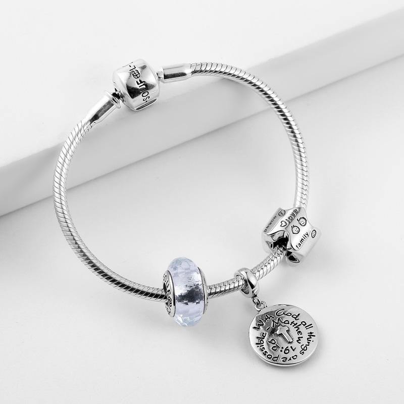 Happy Family Complete Charm Bracelet Silver - soufeelus