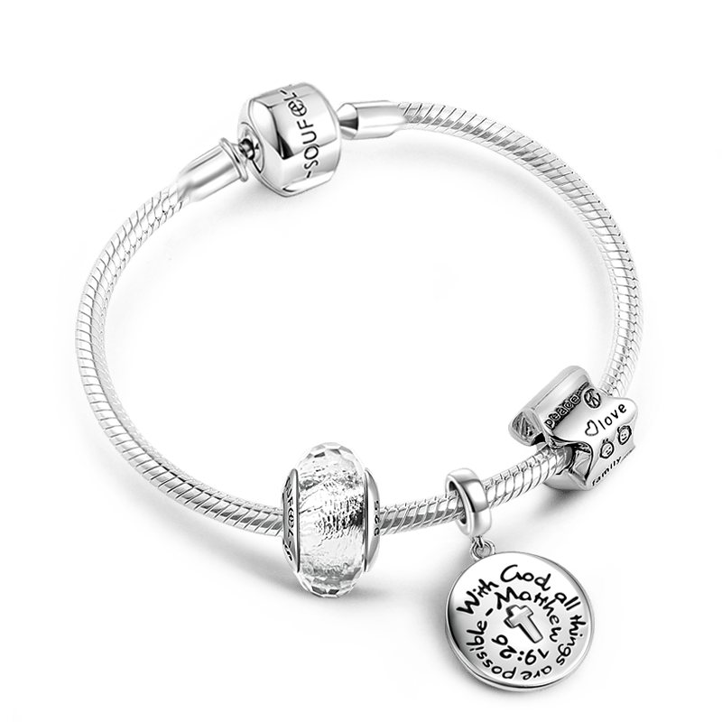Happy Family Complete Charm Bracelet Silver - soufeelus