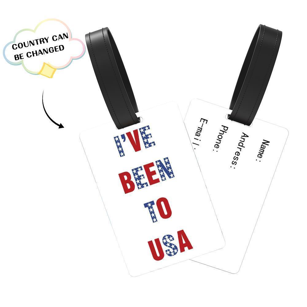 Custom USA Luggage Tag - I've Been To USA