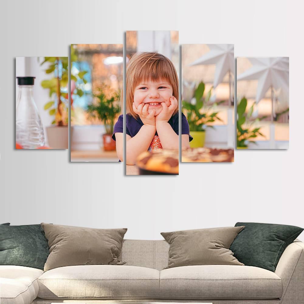 Custom Canvas Prints Custom Photo 5pcs Frameless Contemporary Oil Painting for Living Room Wall Art - soufeelus