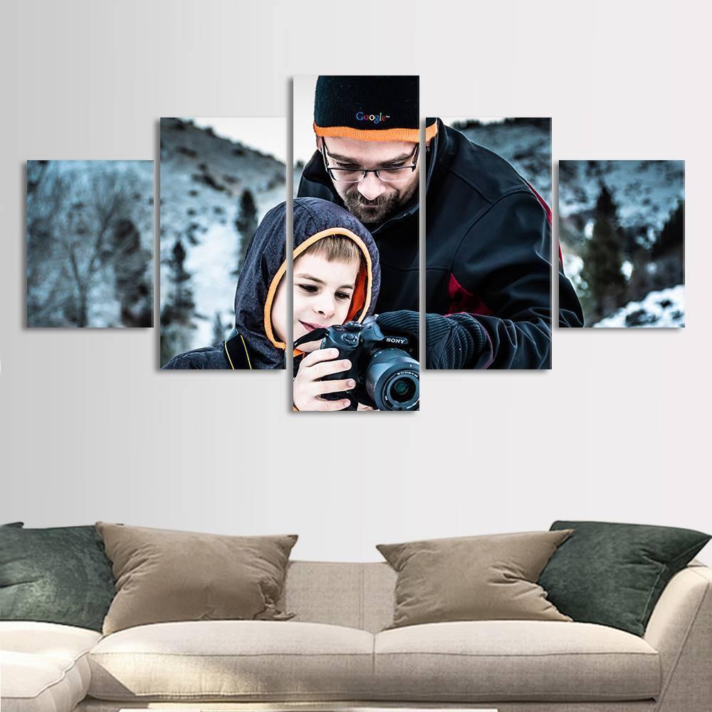 Custom Wall Art Canvas Prints Custom Oil Painting 5pcs Frameless Contemporary for Family Unique Gifts - soufeelus