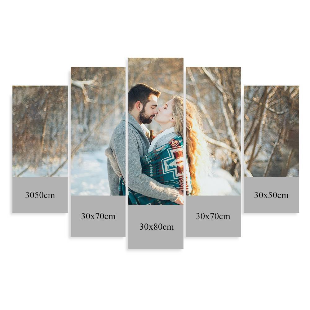 Custom Wall Art Canvas Prints Custom Oil Painting 5pcs Contemporary Family Unique Gifts Frameless - soufeelus