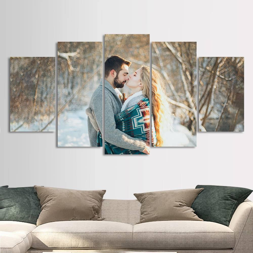 Custom Wall Art Canvas Prints Custom Oil Painting 5pcs Contemporary Family Unique Gifts Frameless - soufeelus