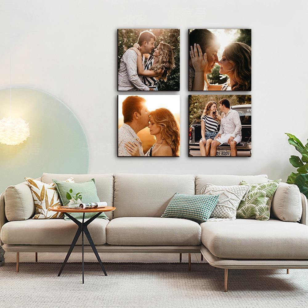 Custom Wall Art Oil Painting Gifts 4pcs Wedding Gift for Couple Frameless - soufeelus