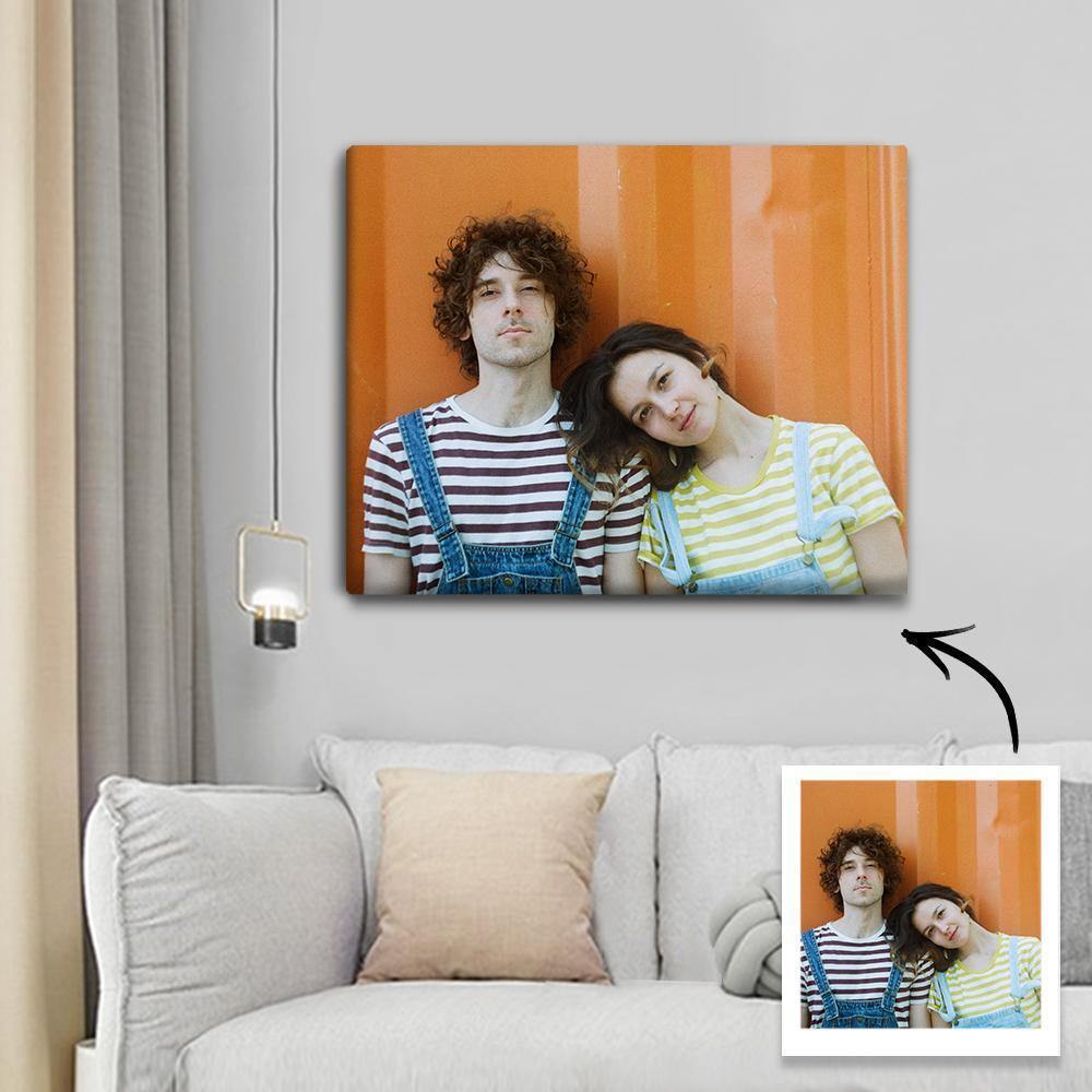 Custom Wall Art Canvas Prints Personalised Photo Custom Oil Painting Gifts with Frame for Married Couple 30*20cm - soufeelus