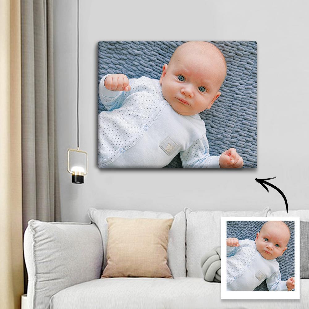 Custom Wall Art Canvas Prints Personalised Photo Custom Oil Painting Gifts with Frame for Boykids 25*20cm - soufeelus