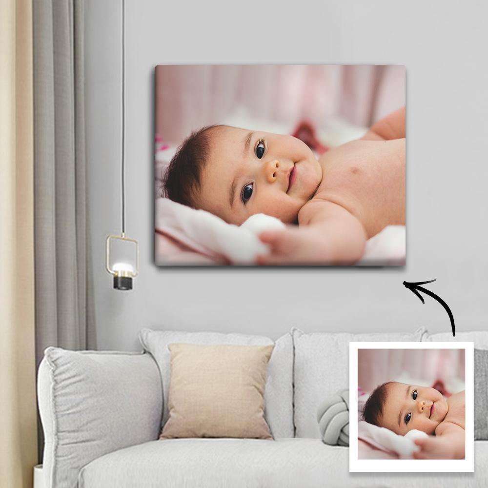 Custom Wall Art Canvas Prints Personalised Photo Custom Oil Painting Gifts with Frame for Boykids 25*20cm - soufeelus