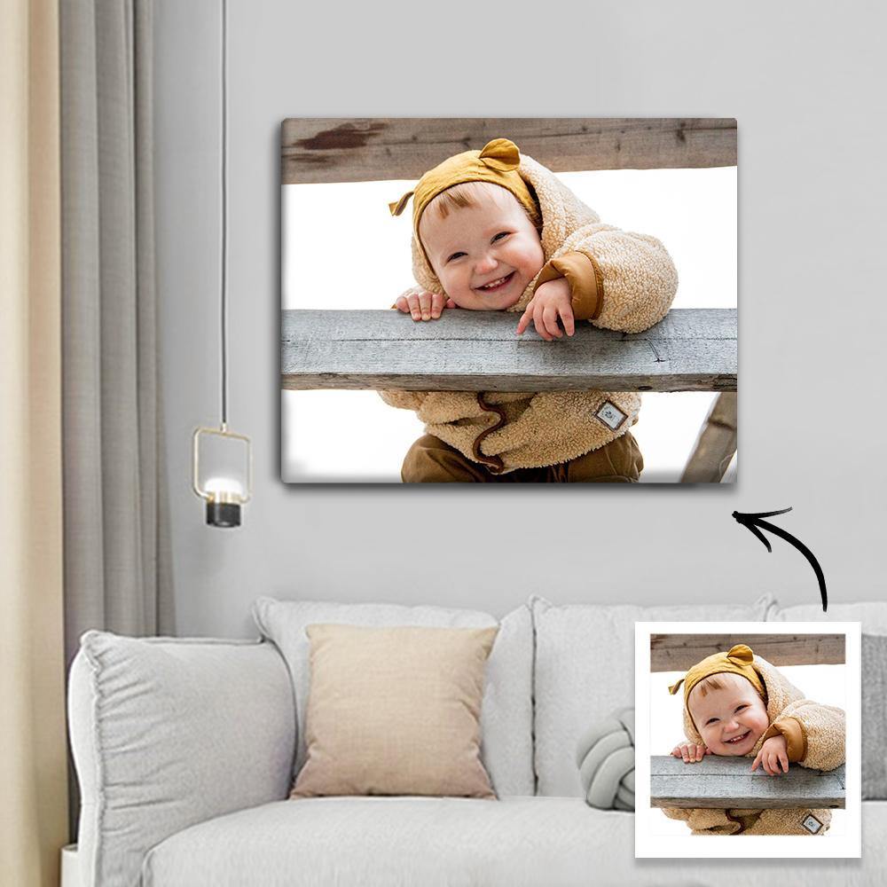 Custom Wall Art Canvas Prints Personalised Photo Custom Oil Painting Gifts with Frame for Cute Child 40*50cm - soufeelus