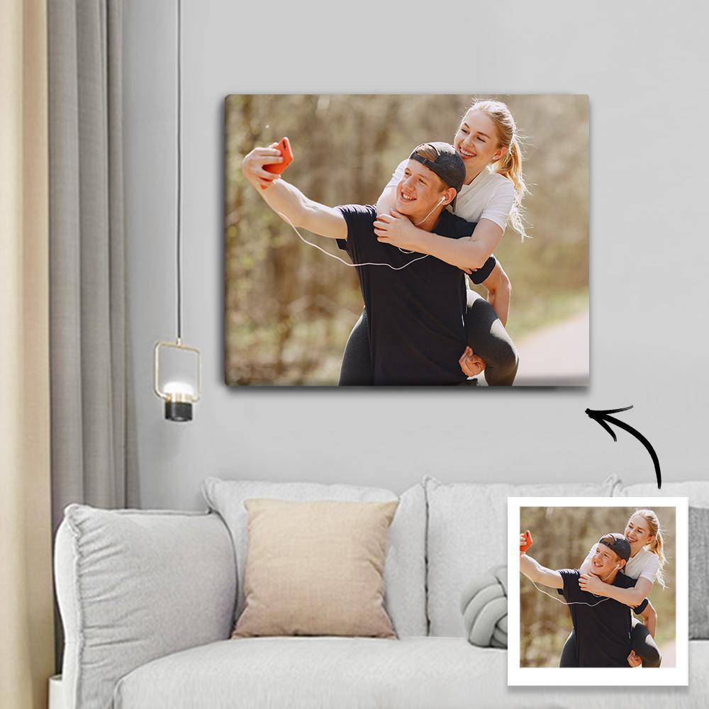Custom Wall Art Canvas Prints Personalised Photo Custom Oil Painting Gifts with Frame for Anniversary Portrait 20*25cm - soufeelus