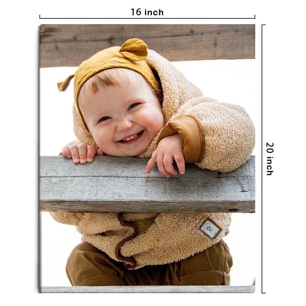 Custom Wall Art Canvas Prints Personalised Photo Custom Oil Painting Gifts with Frame for Cute Child 40*50cm - soufeelus