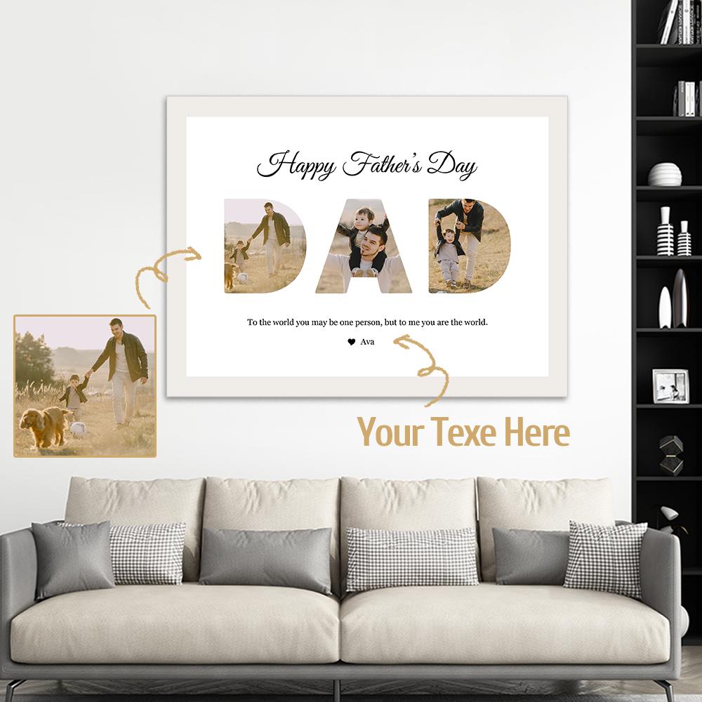 Custom Photo Painting Text Wall Decoration For Dad