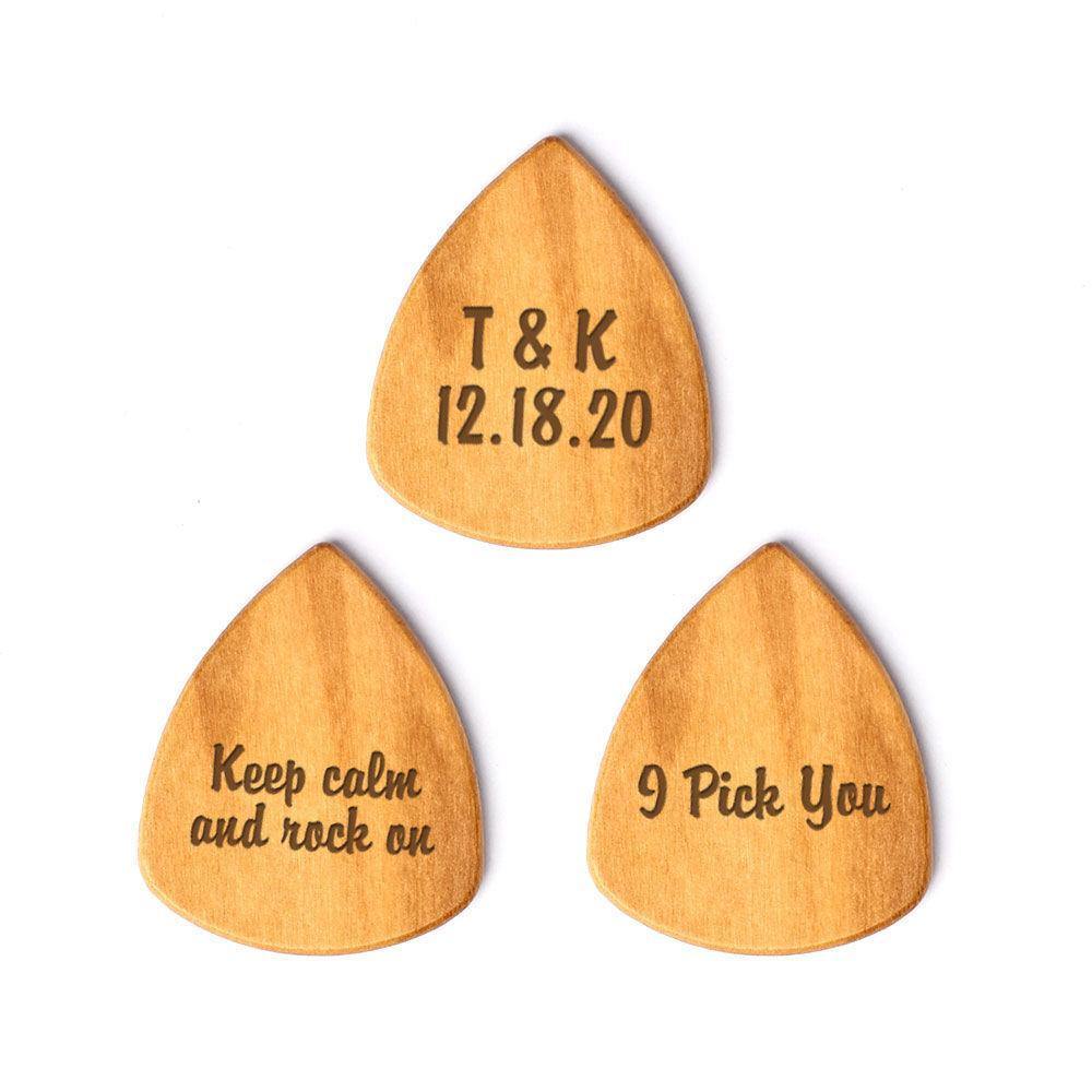 Custom 3PCS Guitar Pick Guitar Wood Picks Box Guitar-shaped Picks Box Plectrum Container Romantic Gifts - soufeelus