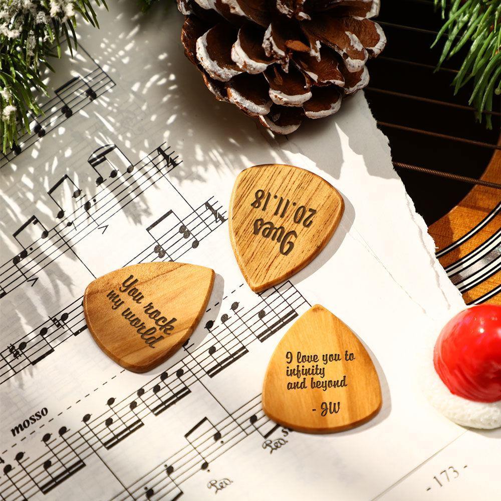 Custom 3PCS Guitar Pick Guitar Wood Picks Box Guitar-shaped Picks Box Plectrum Container Romantic Gifts - soufeelus