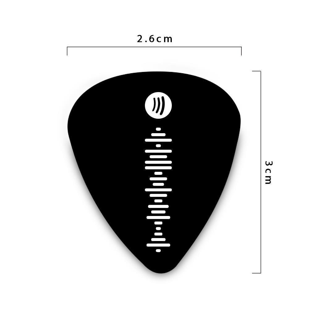 Custom Scannable Spotify Code Guitar Pick, Engraved Custom Music Song Guitar Pick Black Gifts for Boyfriend 12Pcs - soufeelus