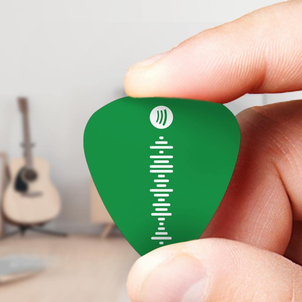 Custom Scannable Spotify Code Guitar Pick, Engraved Custom Music Song Guitar Pick Black Gifts for Boyfriend 12Pcs - soufeelus