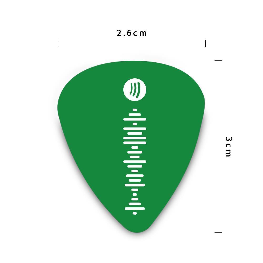Custom Scannable Spotify Code Guitar Pick, Engraved Custom Music Song Guitar Pick Green Gifts for Babies 12Pcs - soufeelus