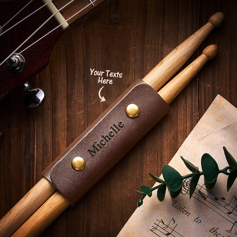 Custom Engraved Drum Stick Storage Case Simple Leather Gifts - soufeelus