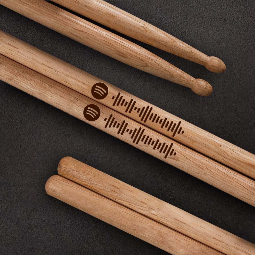 Custom Spotify Code Drumstick Wood Drumstick Unique Gifts For Musicians - soufeelus