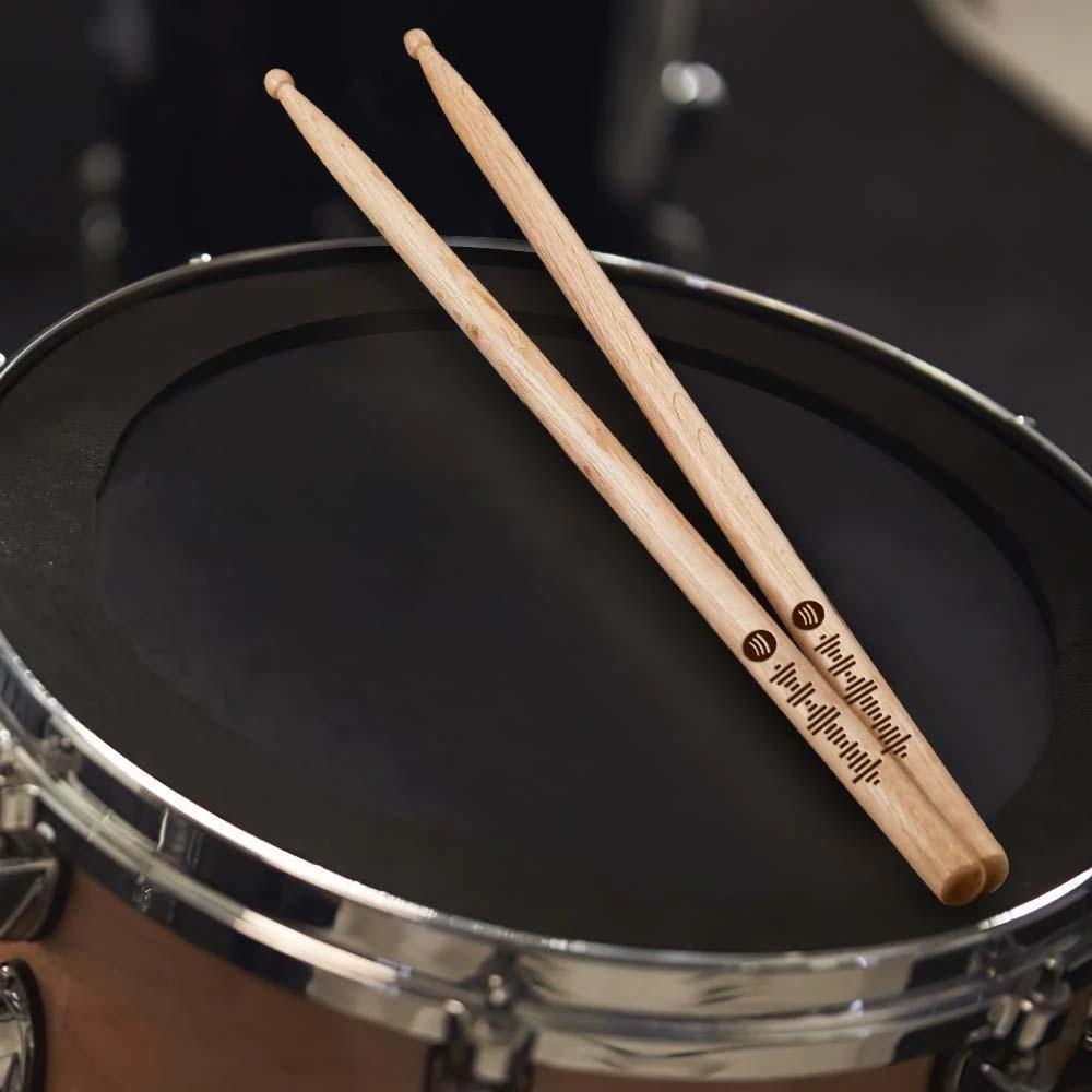 Custom Spotify Code Drumstick Wood Drumstick Unique Gifts For Musicians - soufeelus
