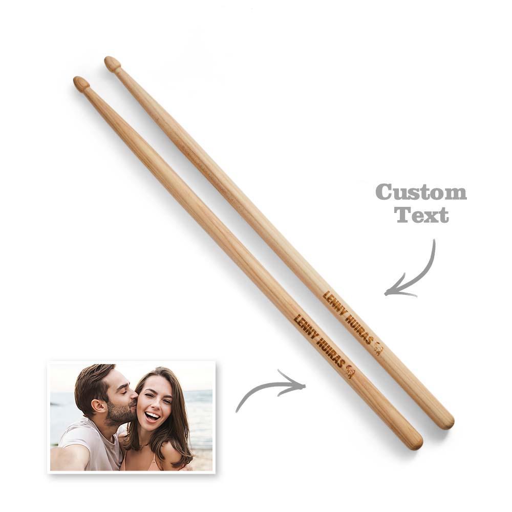 Engraved 5A Maple Music Gift Custom Message Personalized Drumsticks Gift for Drummer Husband Dad Father's Day Boyfriend Gift - soufeelus