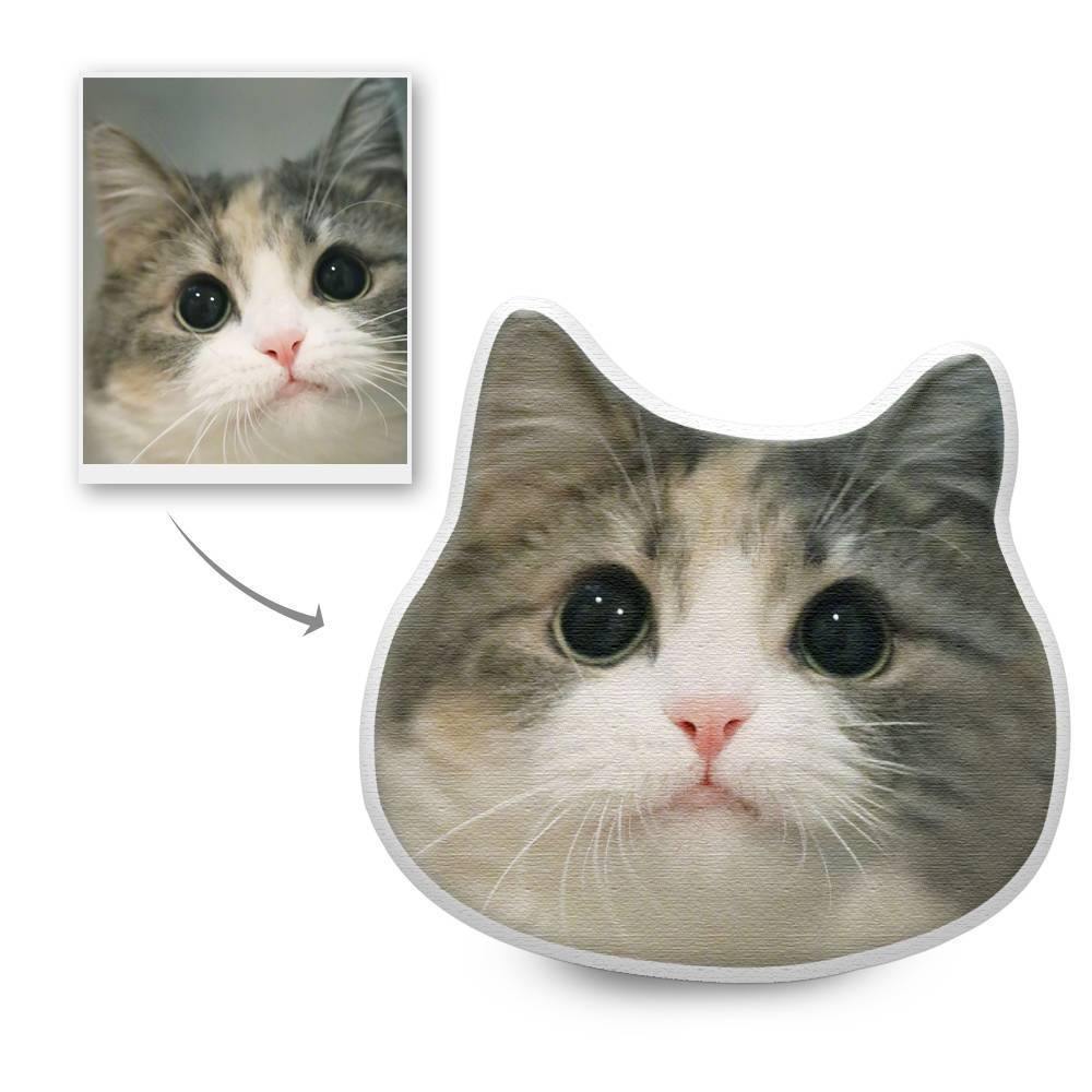 Custom Pet Photo Face Pillow 3D Portrait Pillow Cute Cat - soufeelus
