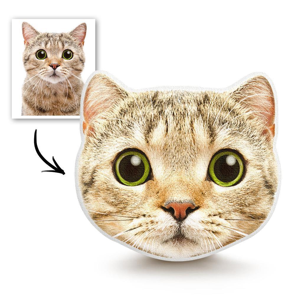 Custom Cat Photo Face Pillow 3D Portrait Pillow - Memorial Gift - soufeelus