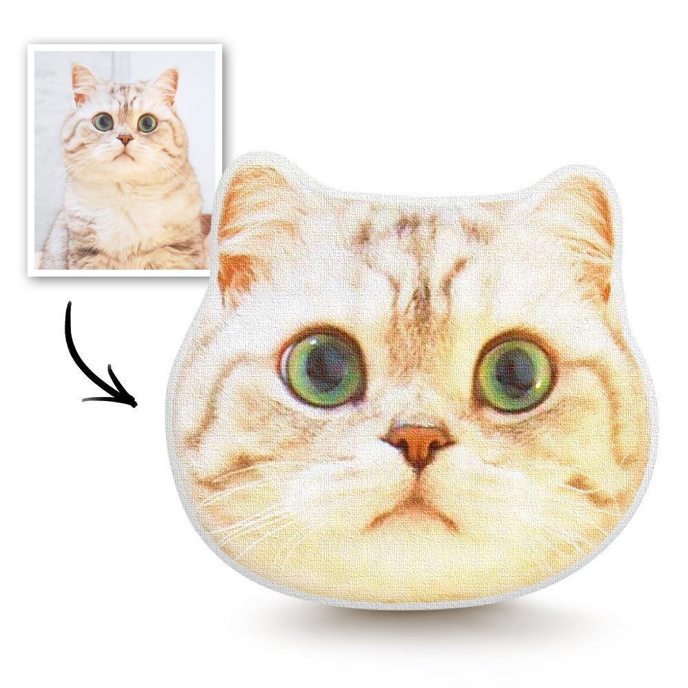 Custom Cute Cats Photo Face Pillow 3D Portrait Pillow Fur Cat - soufeelus