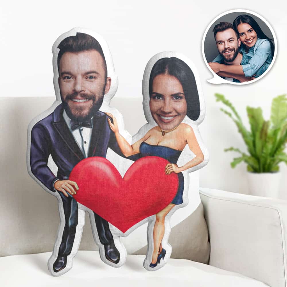 Valentine's Day Gift Custom Face Pillow, Sweetheart Couple Face Doll, the Best Gift for Lover - soufeelus