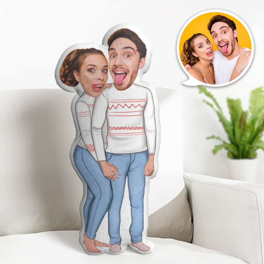 Valentine's Day Gift Custom Face Pillow, Couple Holding Hands Face Doll, the Best Gift for Lover - soufeelus