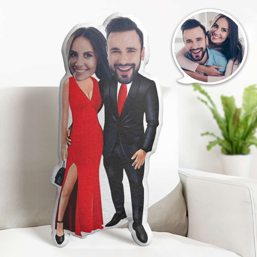 Valentine's Day Gift Custom Face Pillow, Dinner Dress Ball Couple Face Doll, the Best Gift for Lover - soufeelus