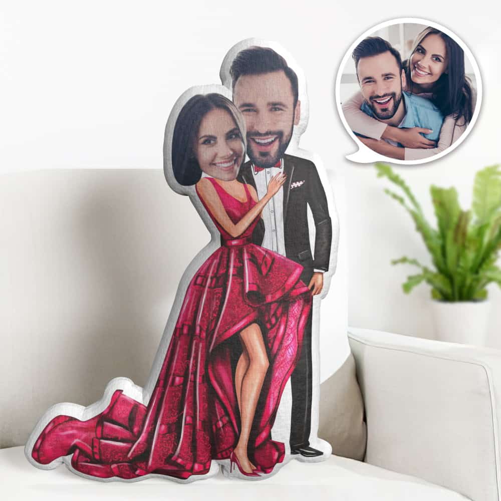 Valentine's Day Gift Custom Face Pillow, Sweet Couple Face Doll, the Best Gift for Lover - soufeelus