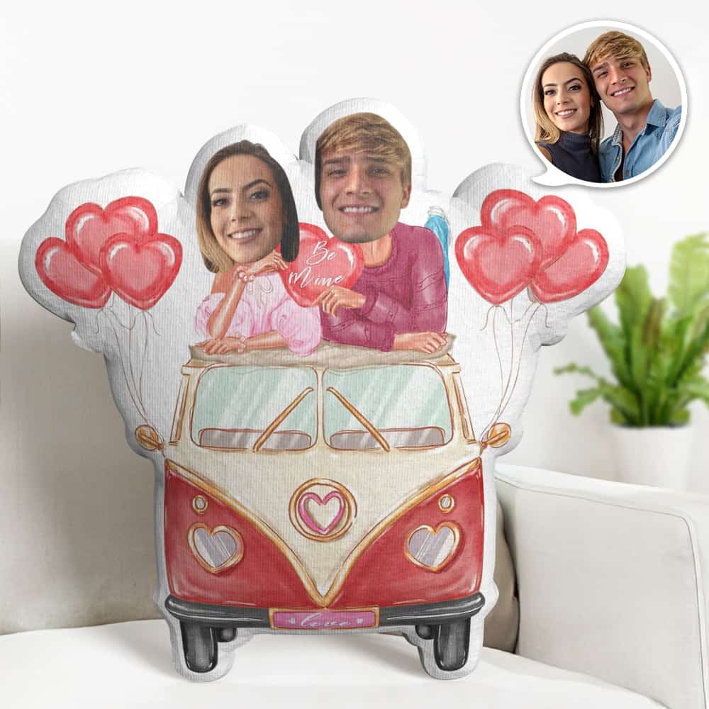 Valentine's Day Gift Custom Face Pillow, Couple in the Car Face Doll, the Best Gift for Love - soufeelus