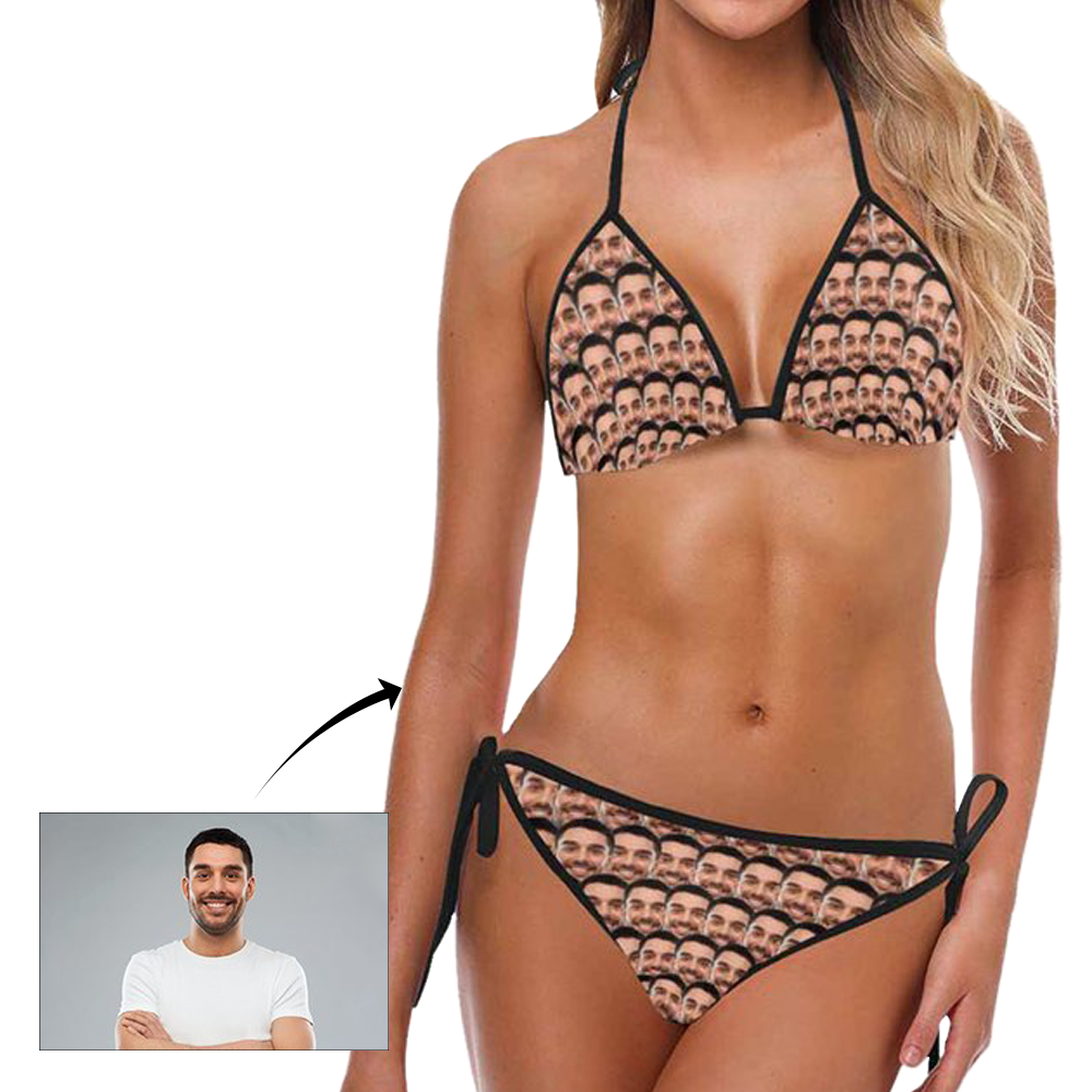 Custom Face Bikini Women's Sexy Photo Segmented Swimsuit - Mash