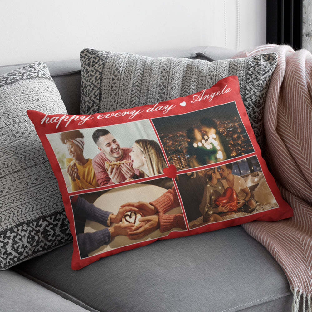 Custom Photo Text Pillow Personalized Galaxy Rectangle Pillowcase Housewarming Gifts - soufeelus