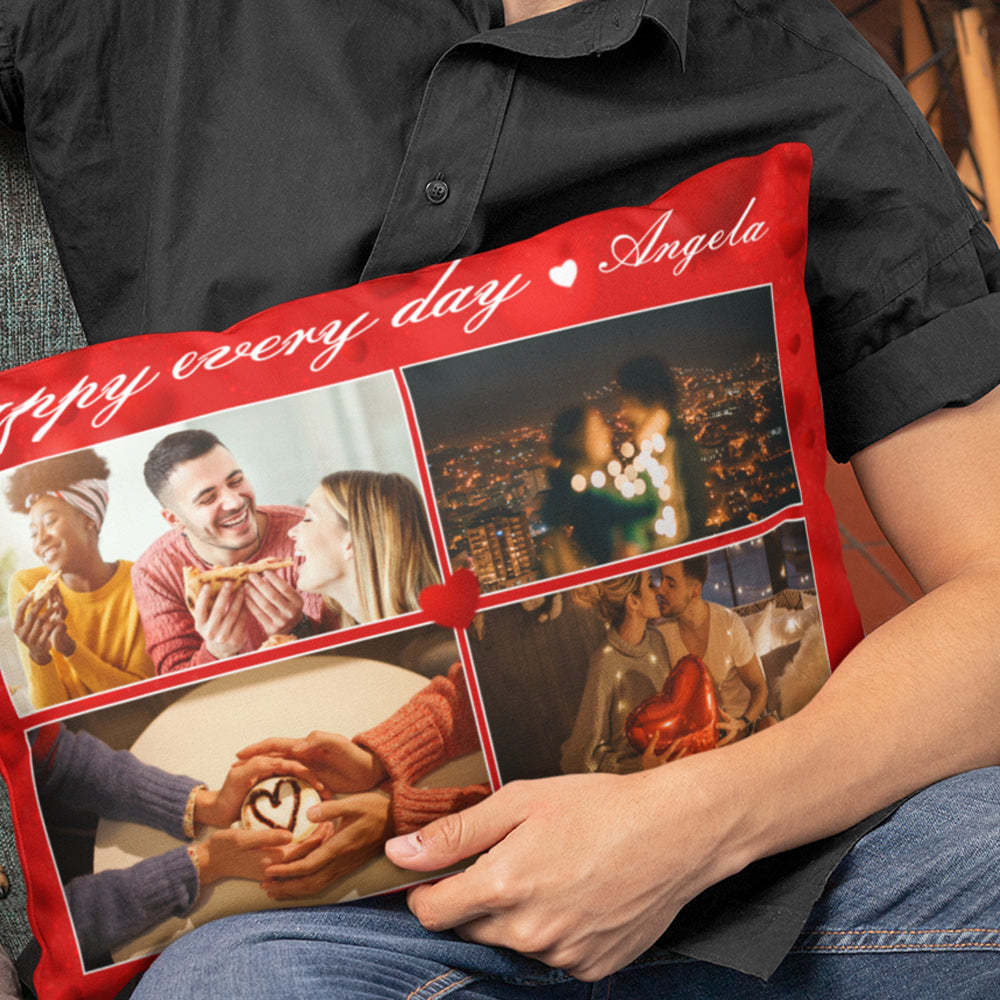 Custom Photo Text Pillow Personalized Galaxy Rectangle Pillowcase Housewarming Gifts - soufeelus
