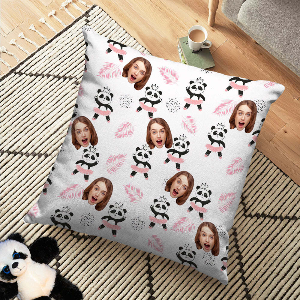 Custom Photo Pillow Cute Dancer Panda Bear Bamboo Pillow Best Panda Gift -