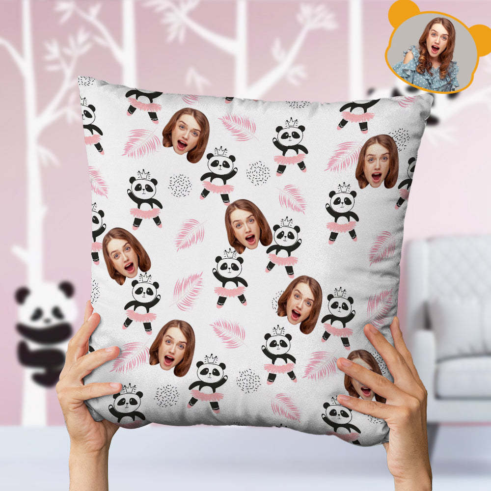 Custom Photo Pillow Cute Dancer Panda Bear Bamboo Pillow Best Panda Gift -