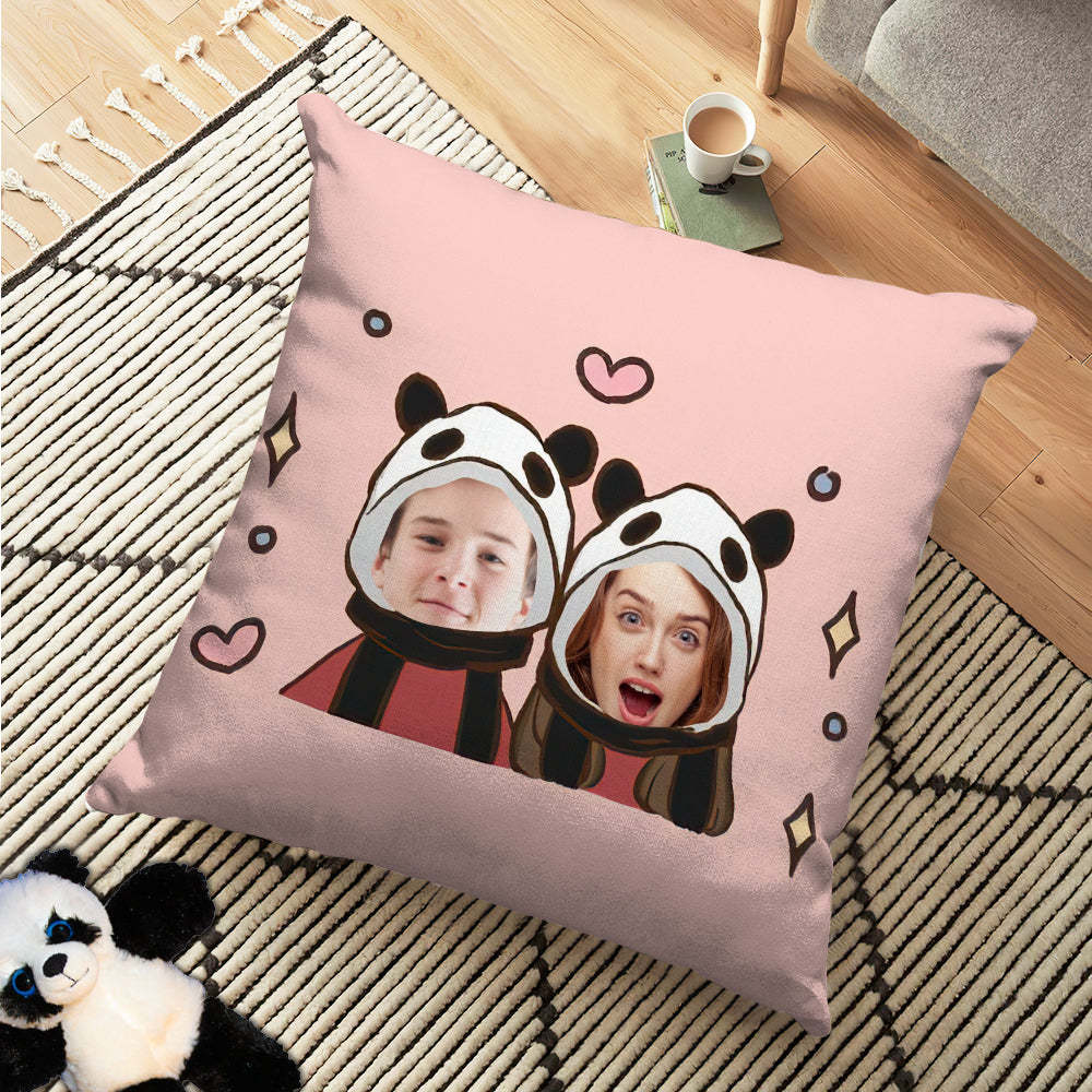 Custom Face Pillow Cute Couple Panda Bear Pillow Best Panda Gift -